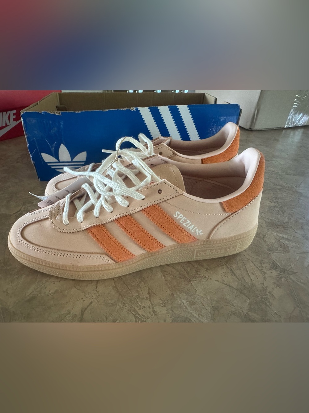 adidas Spezial Suede Sneakers in Peach and Orange